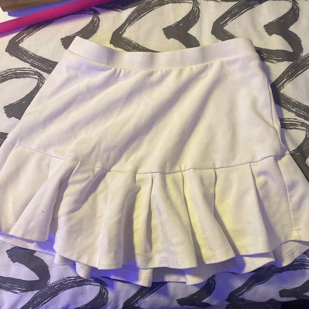 miss behave girls white skirt with ruffles